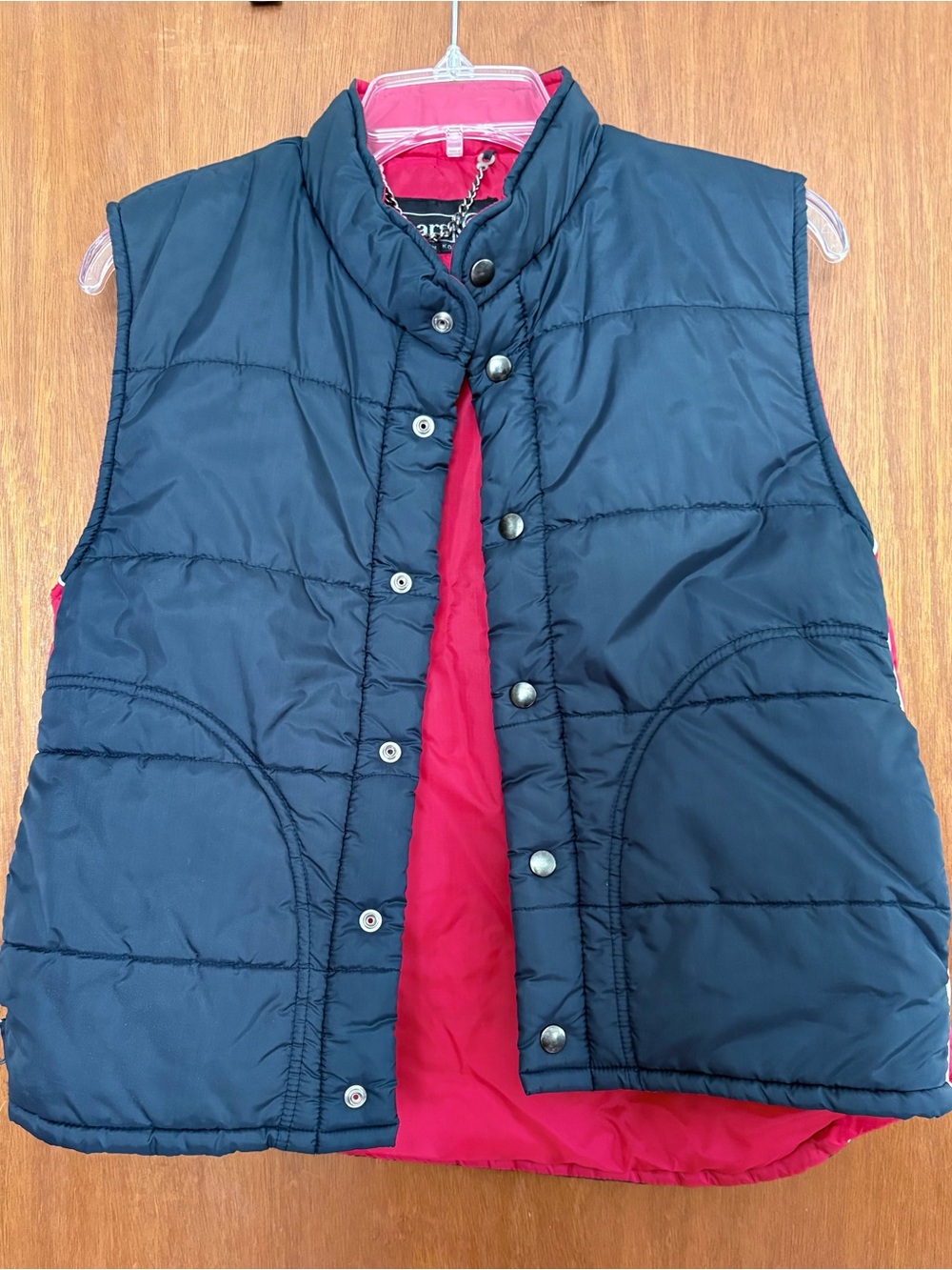 Vintage Sears Navy & Red Quilted Puffer Vest
